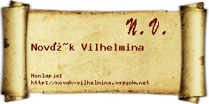 Novák Vilhelmina névjegykártya